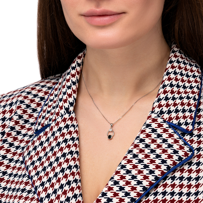 Срібна підвіска з фіанітами. Артикул MP14451A-P/12/7