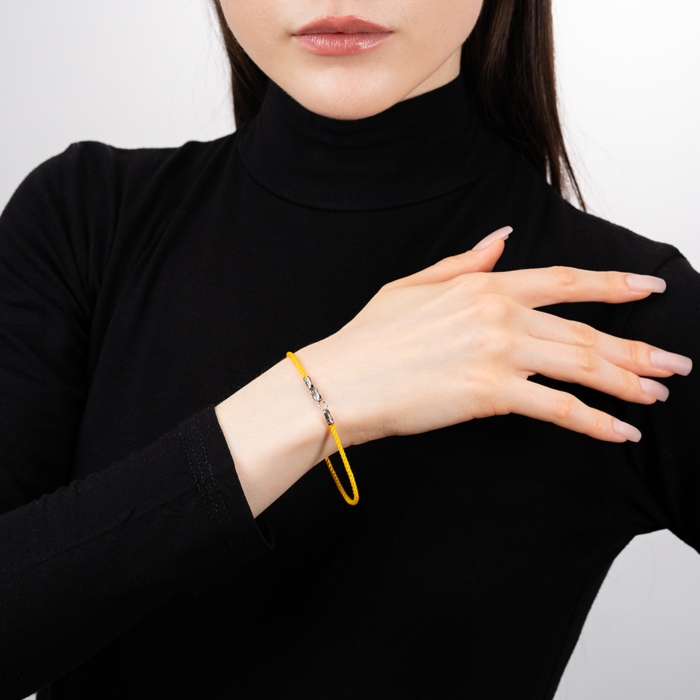 Шовковий браслет. Артикул SGrit2mm Yellow BR ROD