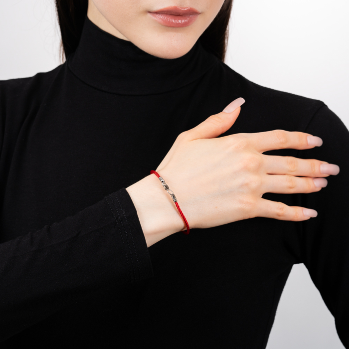 Шовковий браслет. Артикул SGrit2mm Red BR ROD