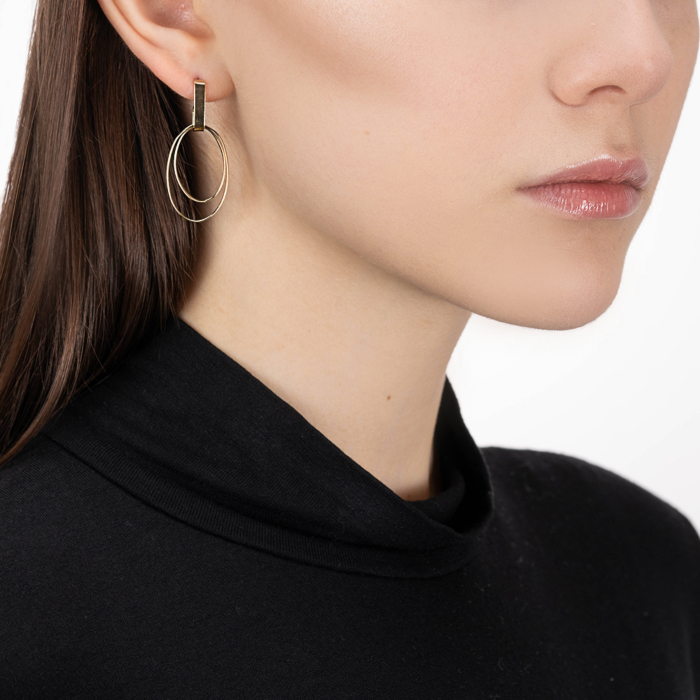 Серебряные серьги. Артикул ORT 8942 G-E/20