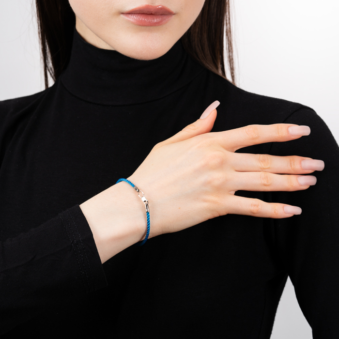 Шовковий браслет. Артикул SGrit2mm Blue BR ROD