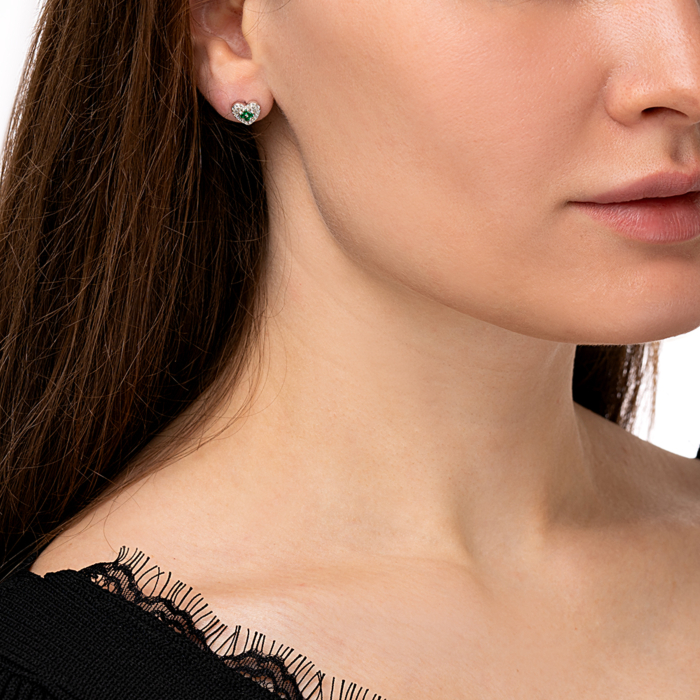 Срібні пусети з фіанітами. Артикул GE14036A-E/12/808