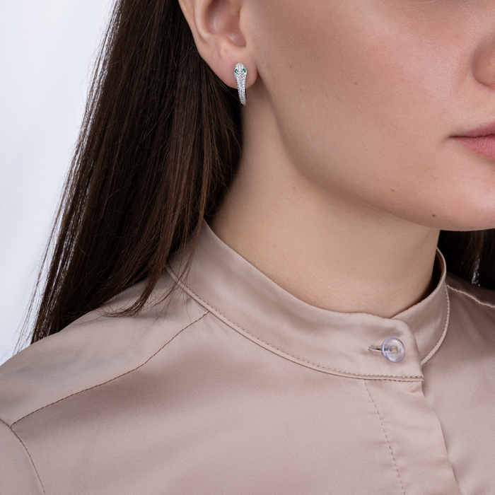 Срібні сережки з фіанітами 41197/12/1/4044