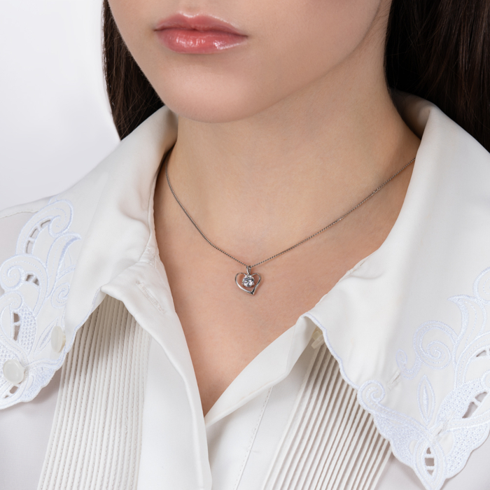 Срібна підвіска з фіанітом. Артикул SP00997-P/12/1