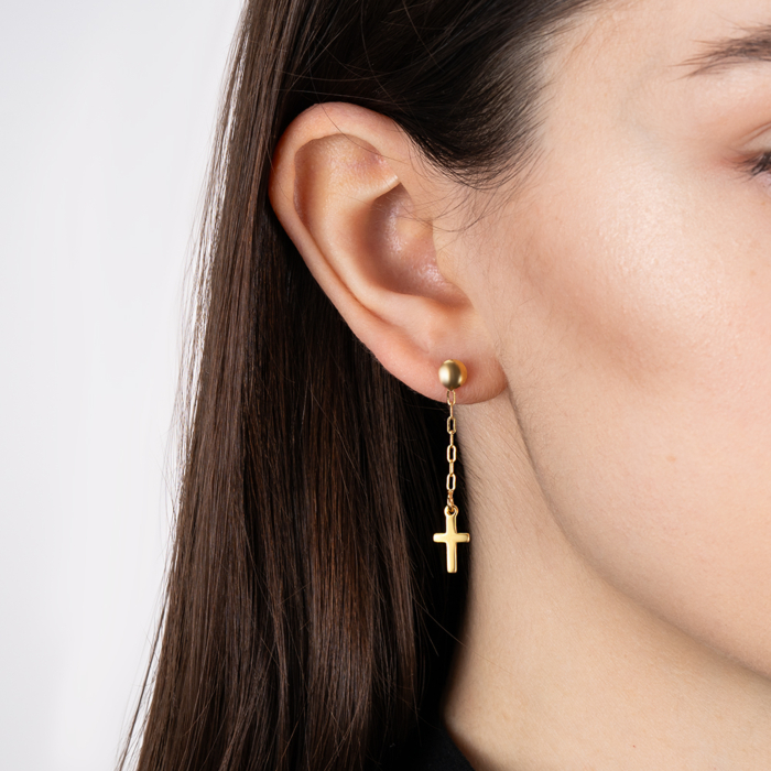 Серебряные позолоченные серьги. Артикул ORT  8625 G-E/20