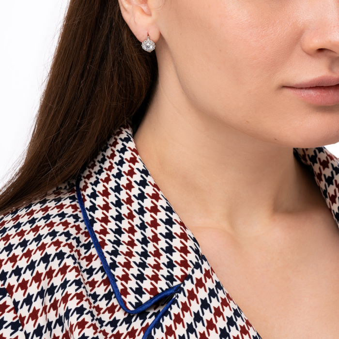 Срібні сережки з фіанітами. Артикул 1EA103912-E/12/1