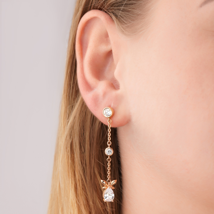 Золотые серьги с фианитами 22992/01/0/4582