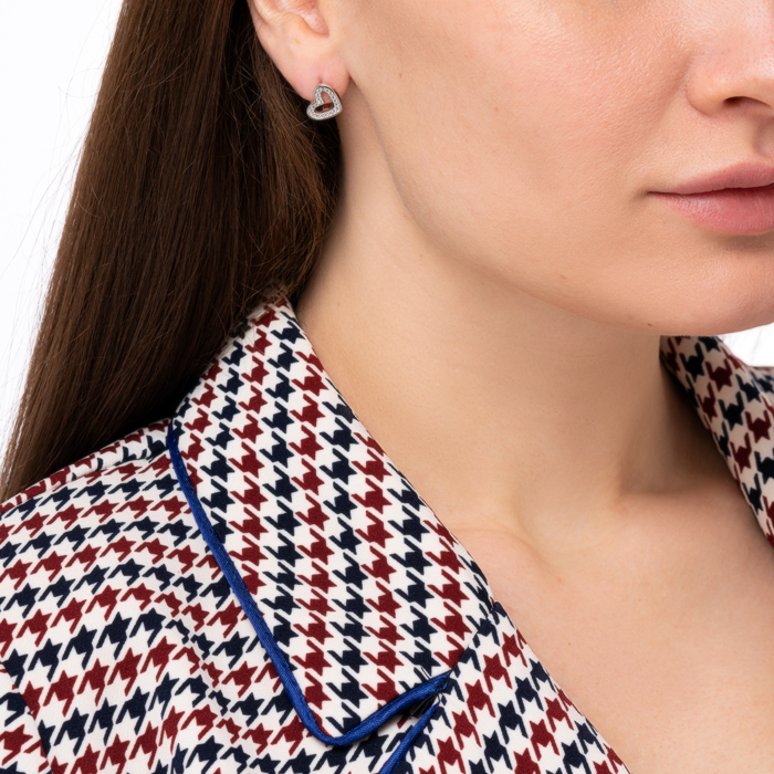 Срібні сережки з фіанітами. Артикул 1EA104799-E/12/1