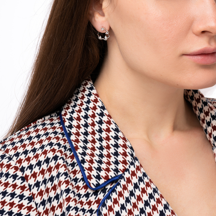 Срібні пусети з фіанітами. Артикул GE02407A-E/12/1