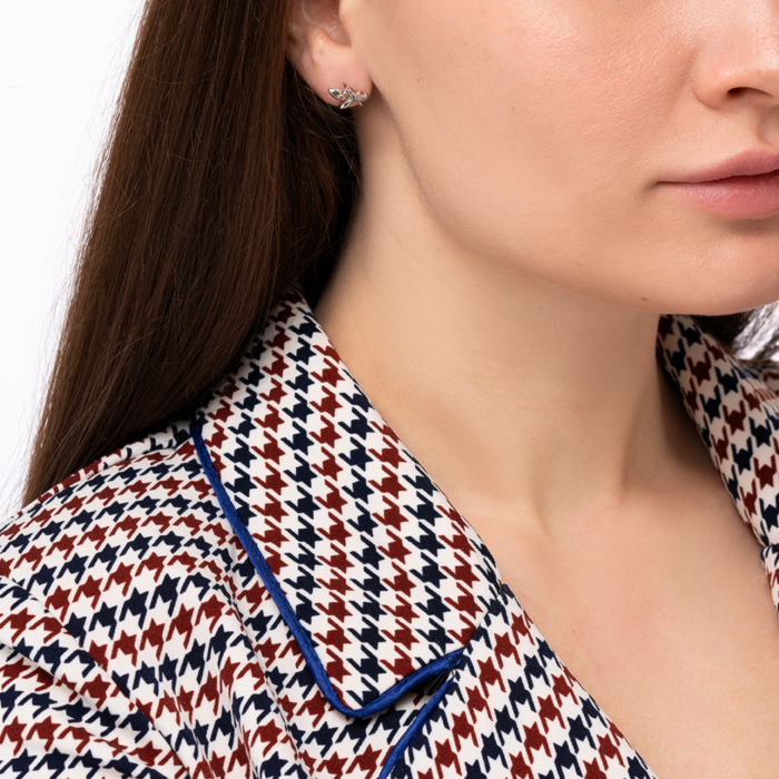 Серебряные пуссеты с фианитом. Артикул GE02373A-E/12/1