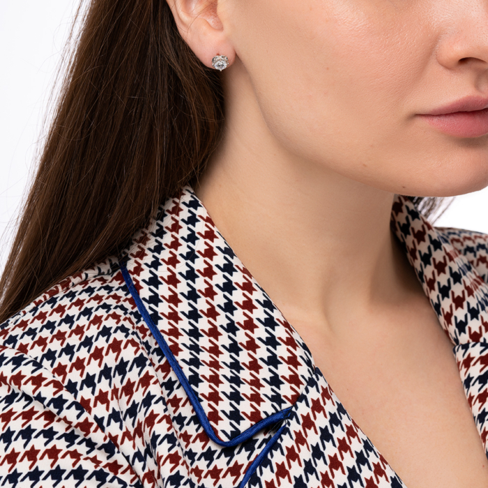 Срібні пусети з фіанітами. Артикул GE14373A-E/12/1