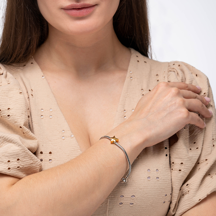 Срібна позолочена намистина-шарм. Артикул HG-318-S-P/20