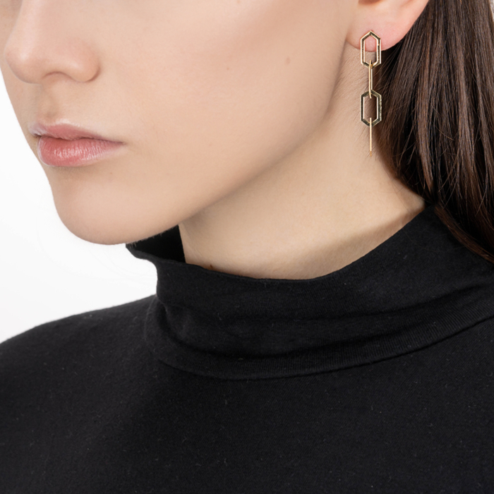 Серебряные серьги. Артикул ORT  8789 G-E/20