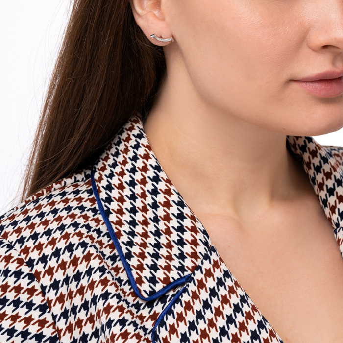 Серебряные пуссеты с фианитами. Артикул ME15312A-E/12/1