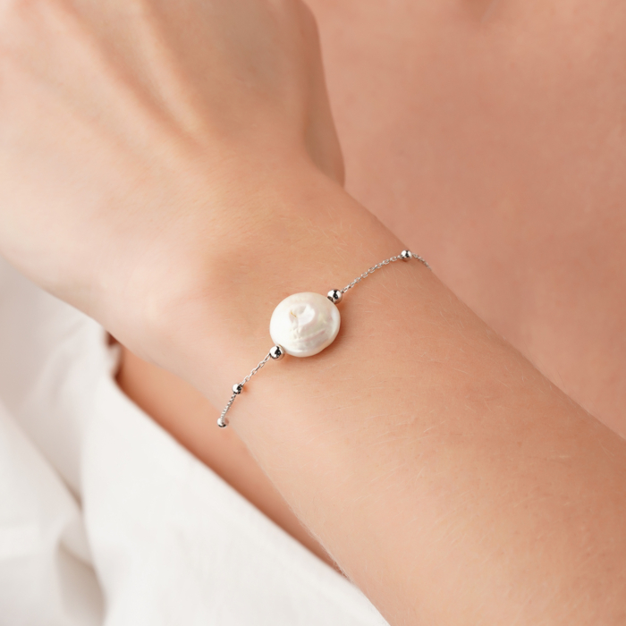 Вишуканий золотий браслет з перлиною F-K-2510-1-B/02/21055