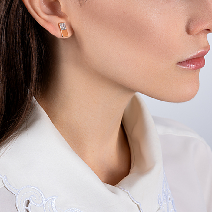 Золоті пусети з фіанітами. Артикул 23125/01/1/2640