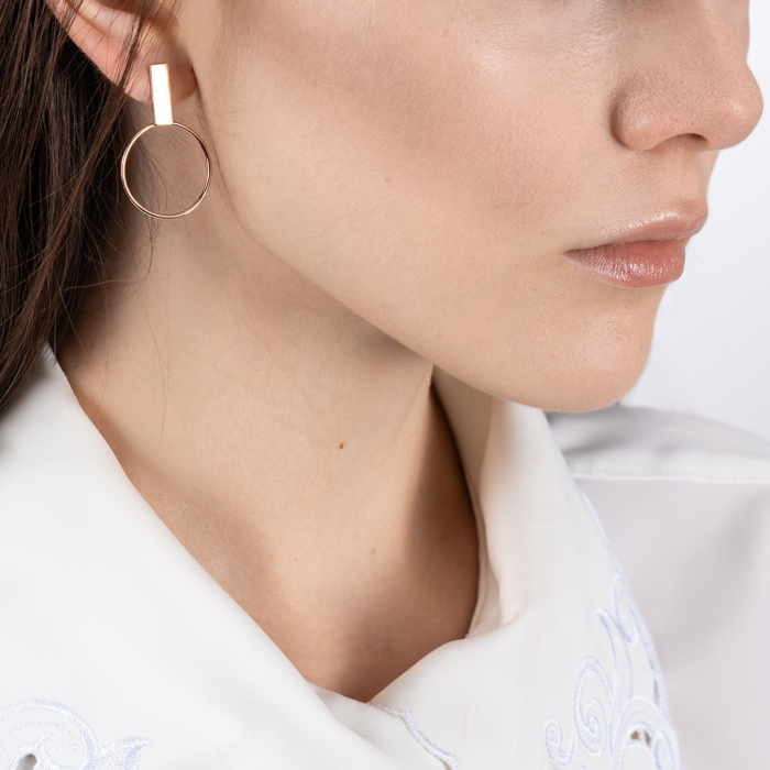 Золоті сережки без вставки. Артикул 02410-1/01/0