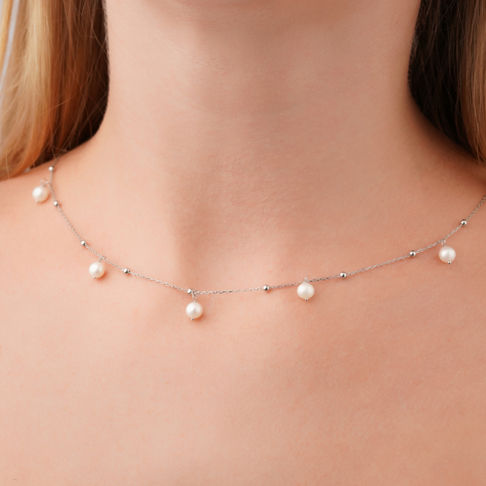 Золоте кольє з перлами P-K-5359-K/02/21048