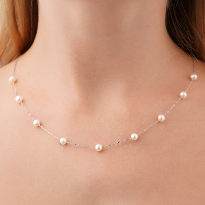 Золоте кольє з перлами P-K-5365-K/02/21048