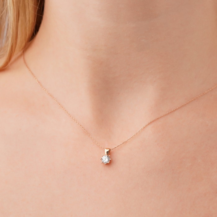 Золоте кольє з фіанітом F-2768-K/01/1