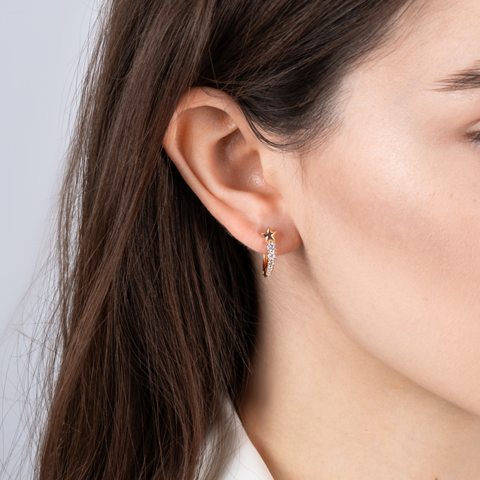 Золоті сережки з фіанітами. Артикул 23123/01/0/4814