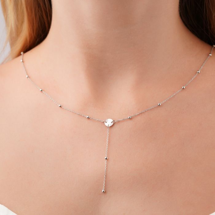 Кольє з білого золота без вставки 06275/02/3