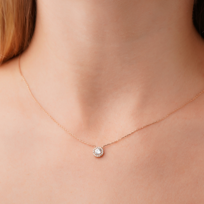 Золотое колье с фианитами F-2765-K/01/1