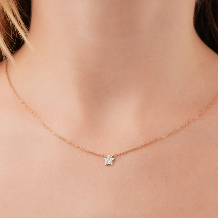 Золотое колье «Звездочка» с фианитами 6083/66024-3/01/1/13