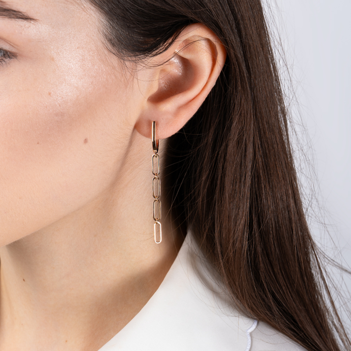 Золотые серьги-подвески. Артикул 02433/01/0