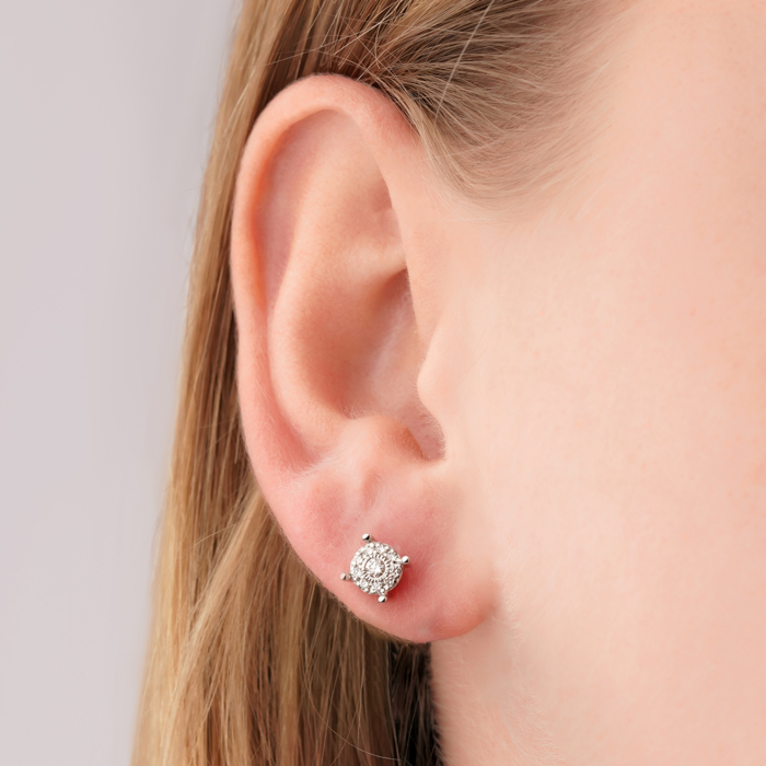 Золоті сережки-пусети з діамантами 520176/02/3/9082