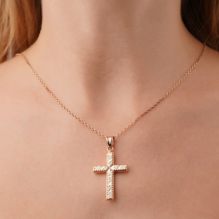 Золотий хрестик без вставки P-P4104-P/01