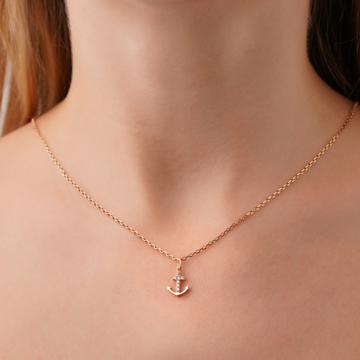 Золота підвіска з фіанітами F-1372-P/01/1