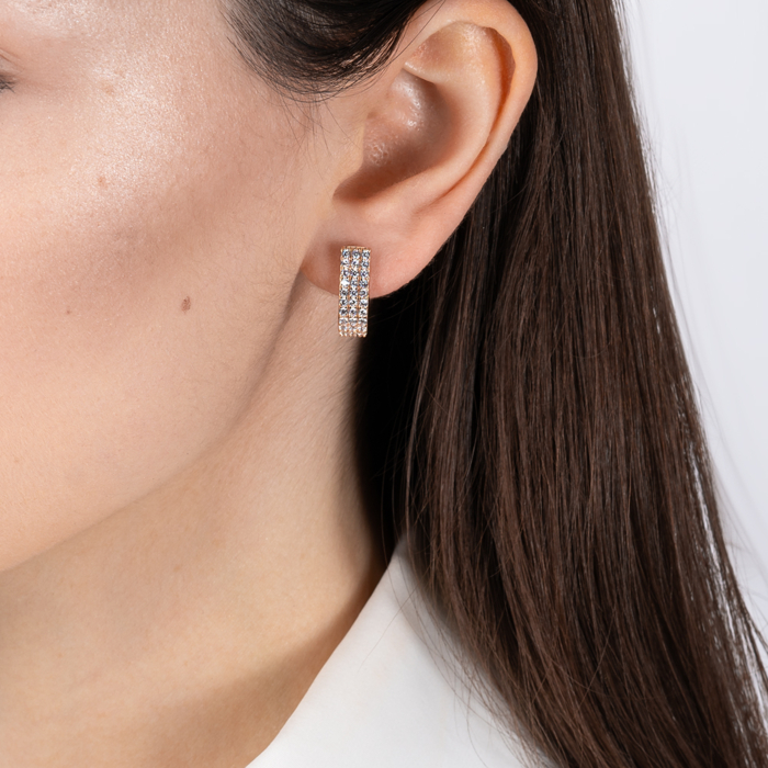 Золотые серьги с фианитами. Артикул 23469/01/0/3