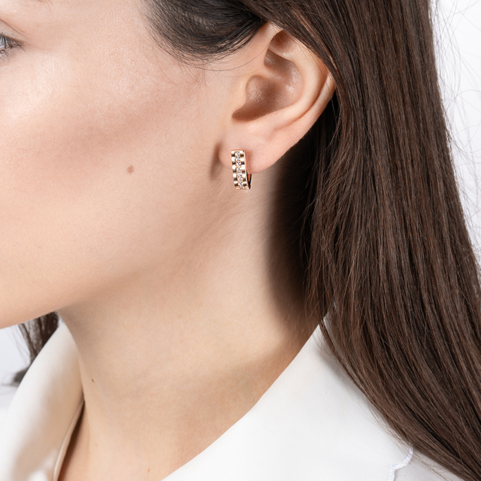 Золотые серьги с фианитами. Артикул 23579/01/0/3