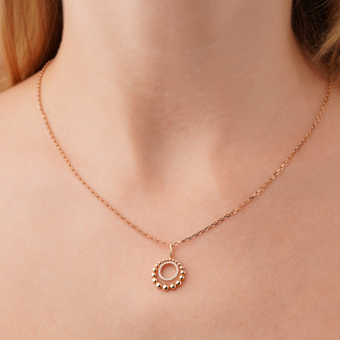 Золота підвіска з фіанітами F-2622-P/01/1