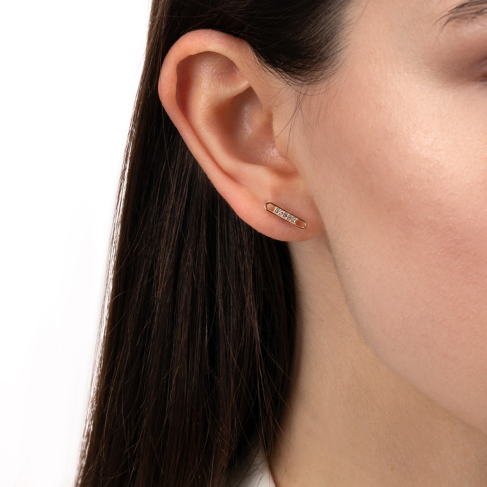 Золоті сережки з фіанітами. Артикул 23557/01/1/1