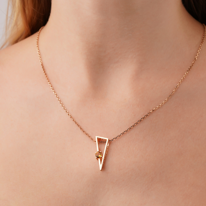 Золота підвіска з цитрином 550135/01/0/16033