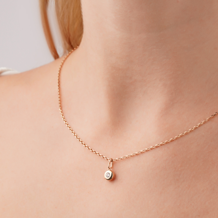 Золота підвіска з фіанітом S310451-P/01/1