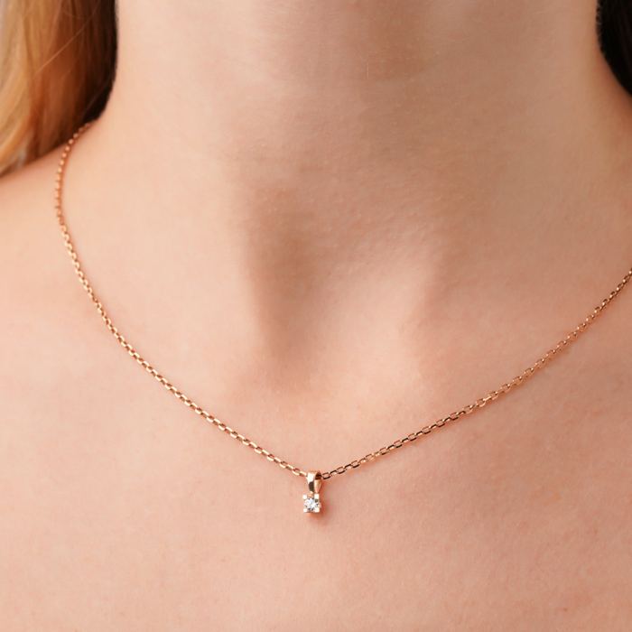 Золота підвіска з фіанітом G-2422-P/01/1