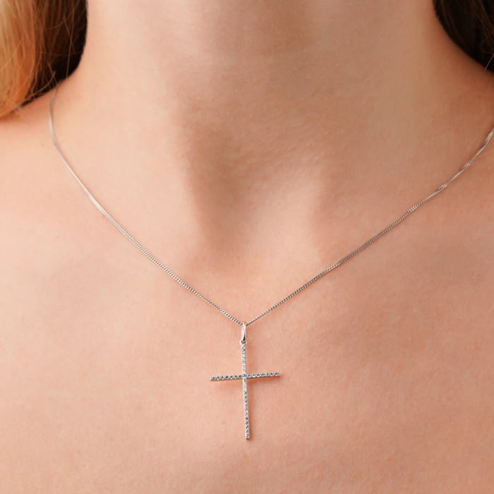 Золотий хрестик з фіанітами 3108055102-P/02/1