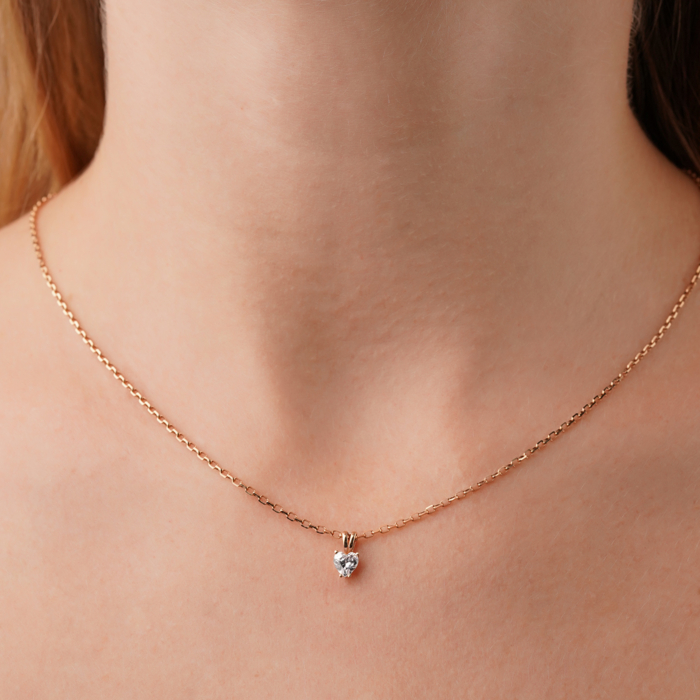 Золота підвіска з фіанітом P-PP2222-05-P/01/1