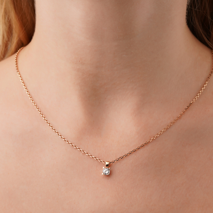 Золота підвіска з фіанітом P-2907-P/01/1