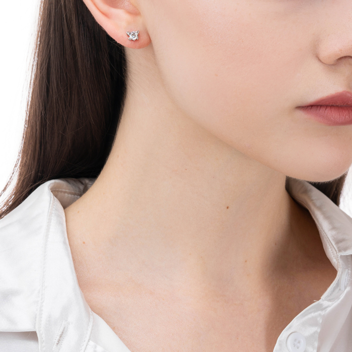 Серебряные серьги с фианитом. Артикул SE01424-E/12/1