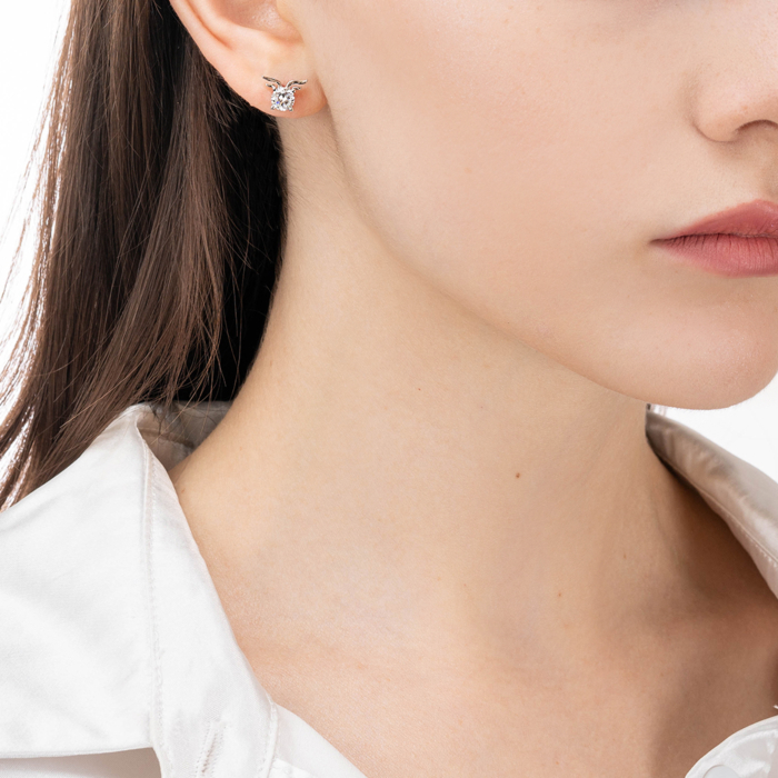 Серебряные пуссеты с фианитом. Артикул SE01397-E/12/1