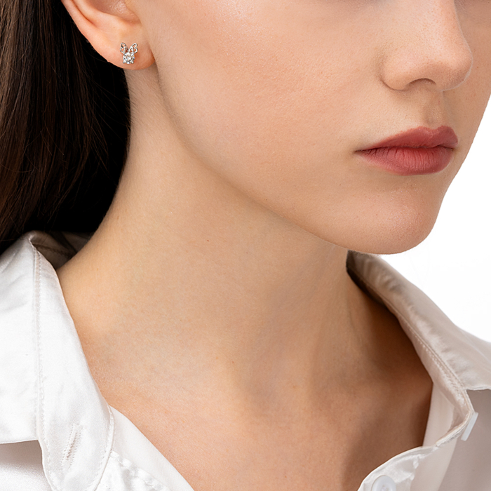 Срібні пусети з фіанітом. Артикул SE01465-E/12/1