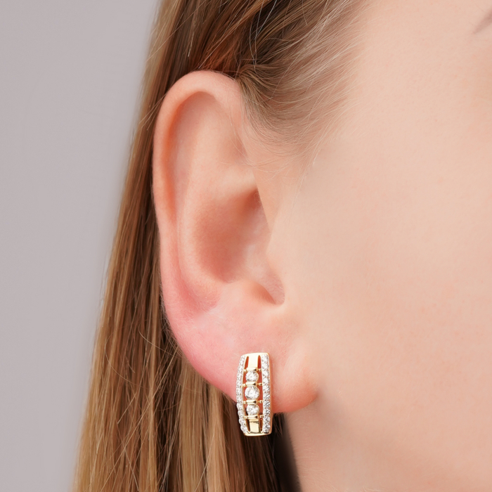 Золотые серьги с фианитами 23268/03/1/4543