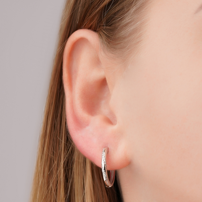 Золоті сережки-конго з фіанітами 22701/02/1/1