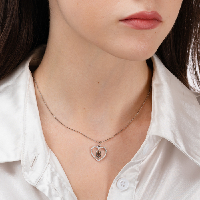 Срібна підвіска з фіанітами. Артикул П2Ф/124