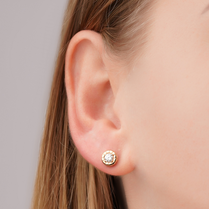 Золоті сережки з фіанітом 23985/01/0/29