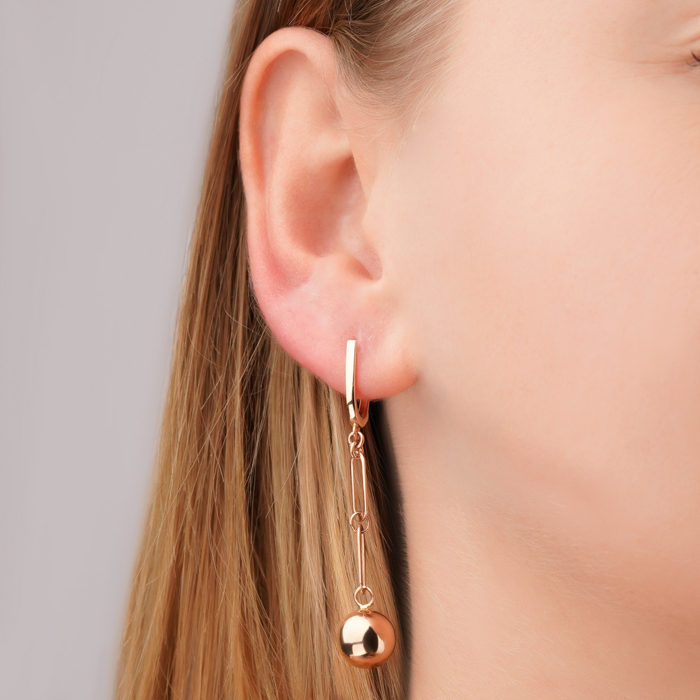 Золотые серьги-подвески без вставки 02446/01/0